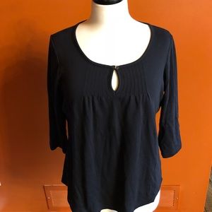 L.L.BEAN, Pima Cotton Keyhole 3/4 Sleeve Top *EUC*